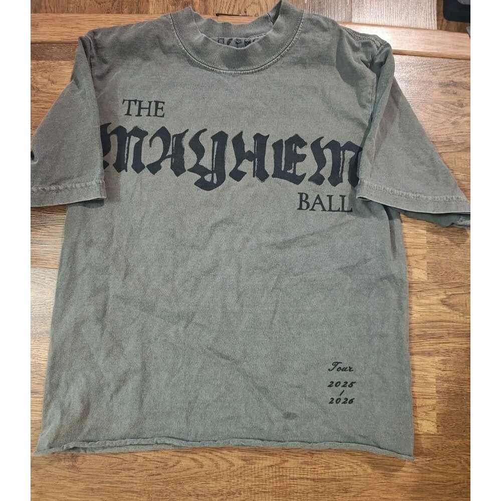Lady Gaga The Mayhem Ball Tour T-Shirt Size Small 2025-2026 Gray Gothic Women's